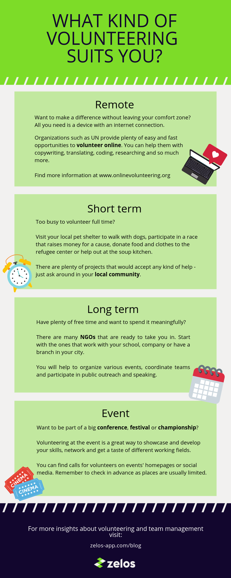 what kind of volunteering suits you infographic