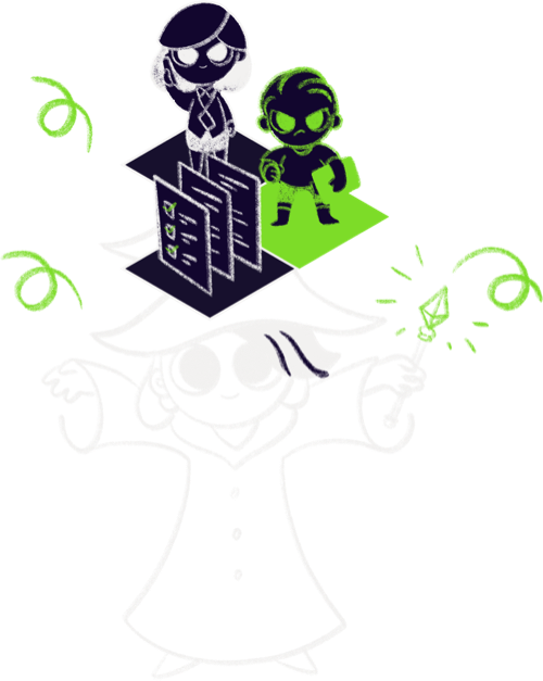 Illustration of a successful team manager 