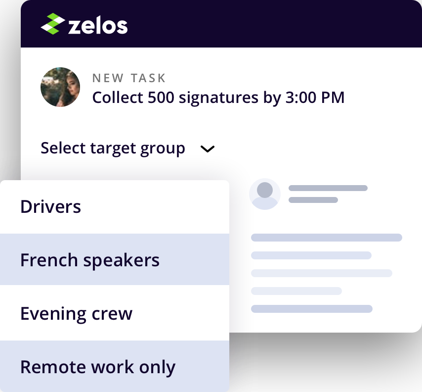 Illustration of a task presented in team management software