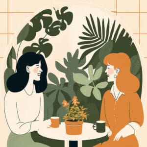 Mentoring meeting between two women