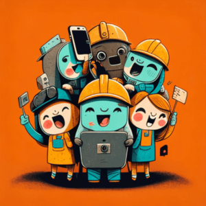 Group of on-demand workforce people