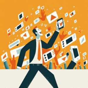 Illustration of a mobile employee 