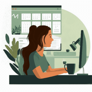 A volunteer coordinator using volunteer scheduling software