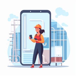 Field technician using a dispatch app